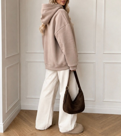 Ciemnobeżowa bluza basic