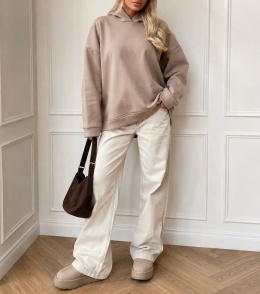 Ciemnobeżowa bluza basic
