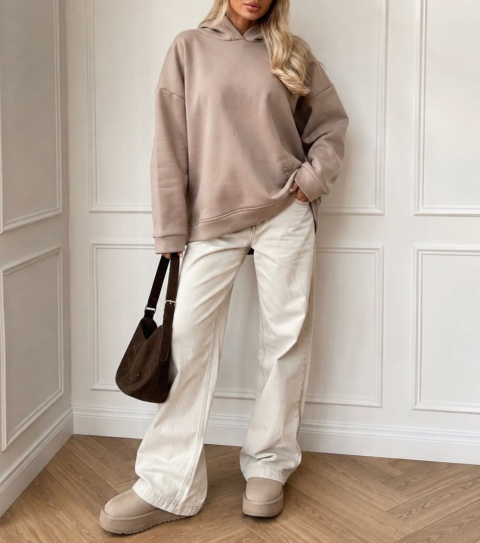 Ciemnobeżowa bluza basic